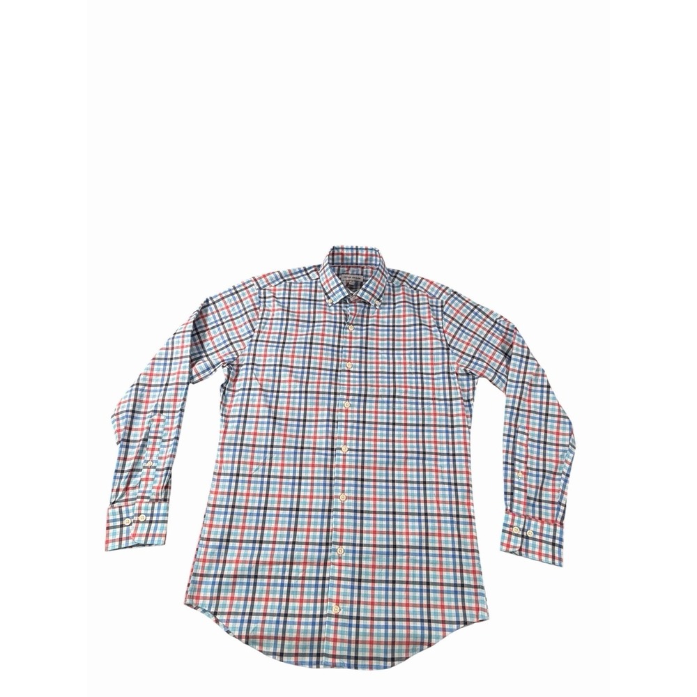 Peter Millar Crown Lite Shirt Mens S Plaid Stretch Performance UPF 50 NWT